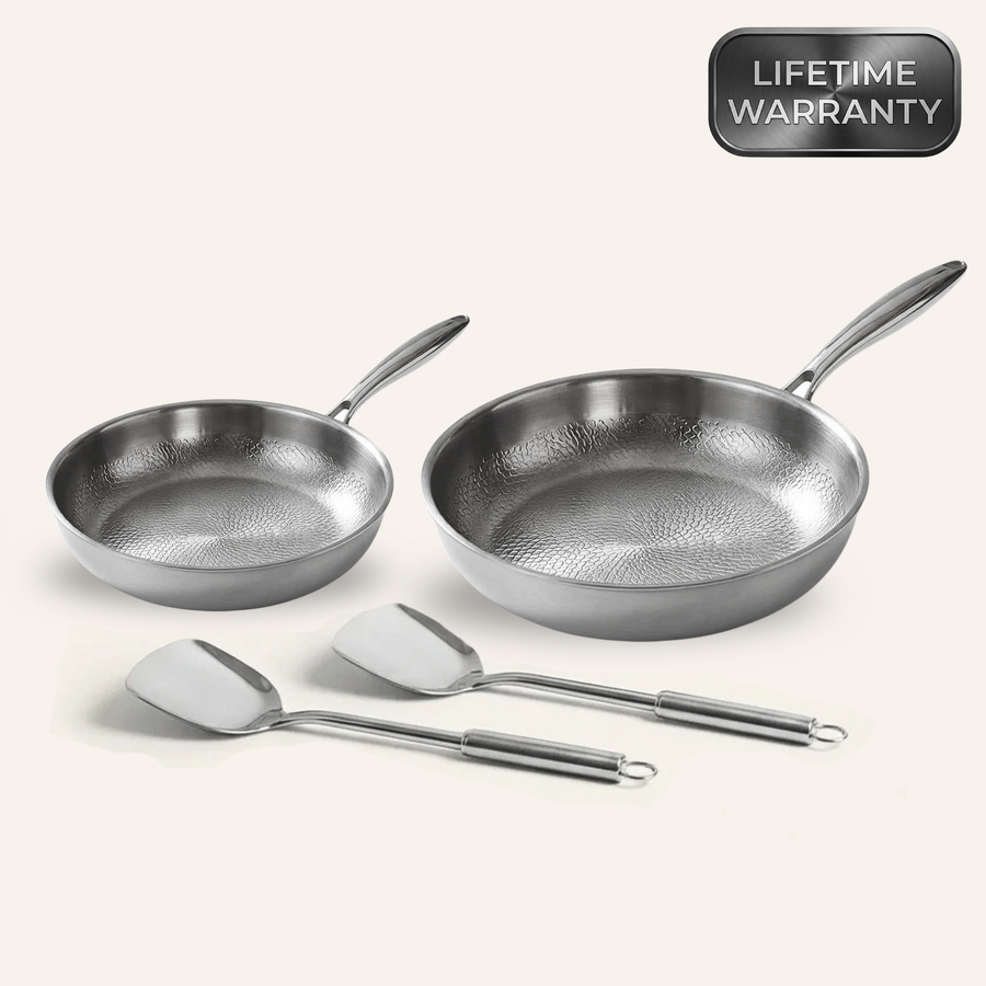 Ceylon Titanium Dúo de sartenes martilladas Pro