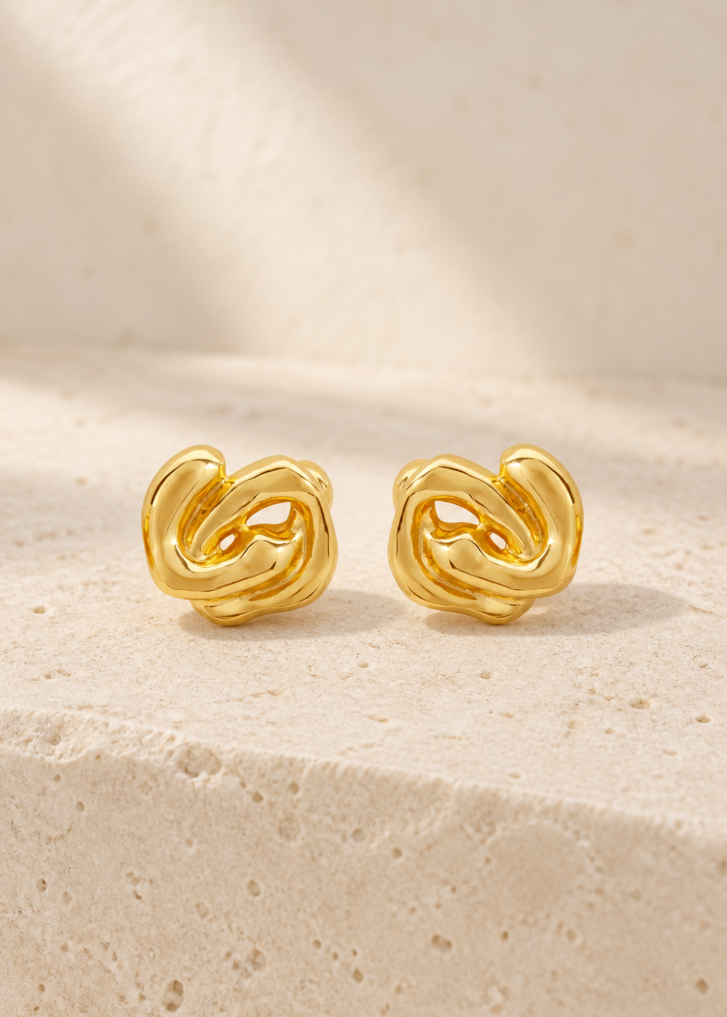 Molten Knot Earrings — Gold