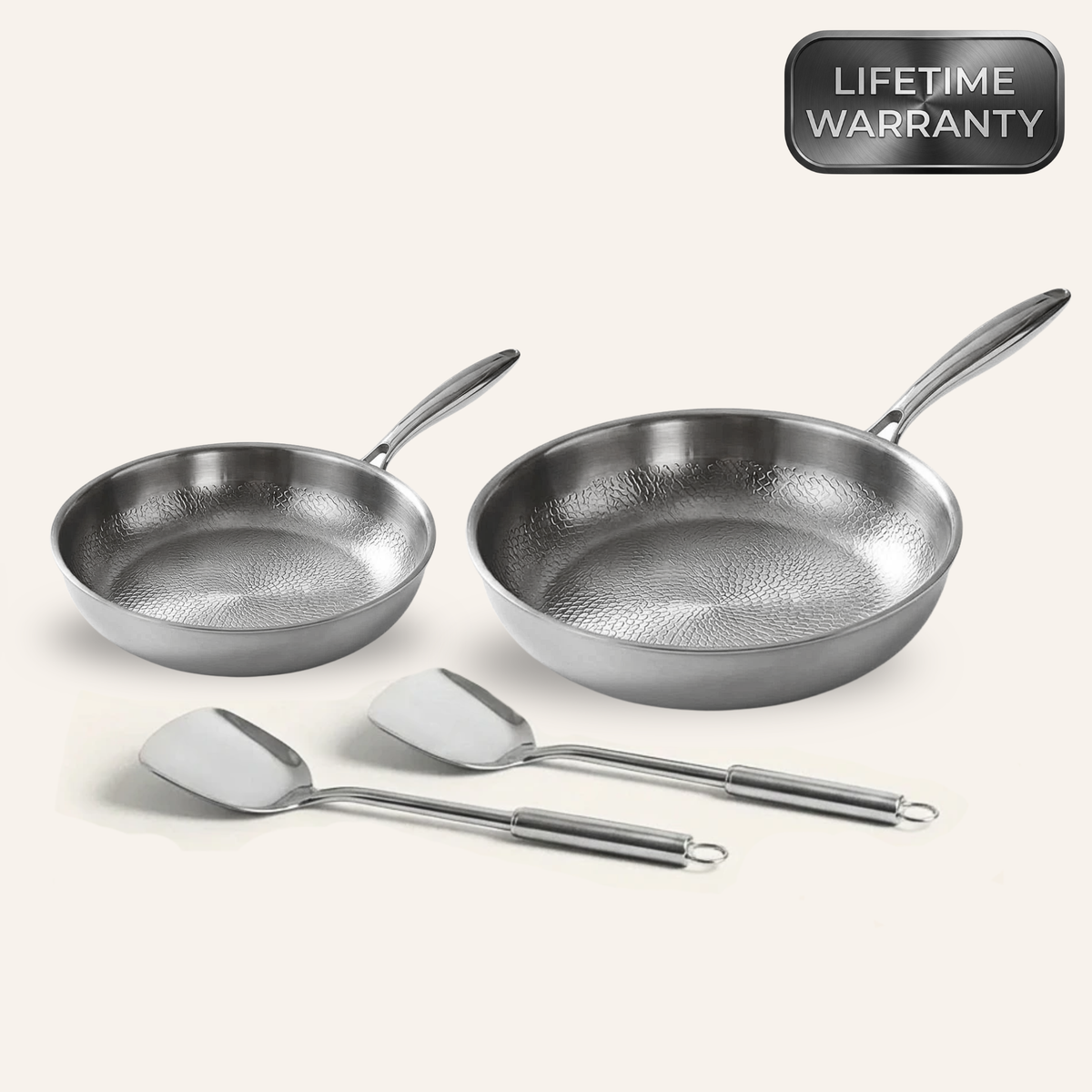 Ceylon Titanium Dúo de sartenes martilladas Pro