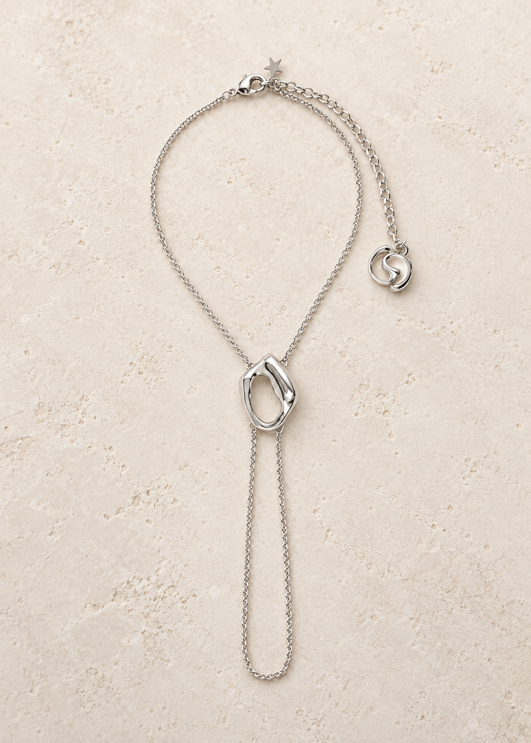 Aura Hand Bracelet — Silver