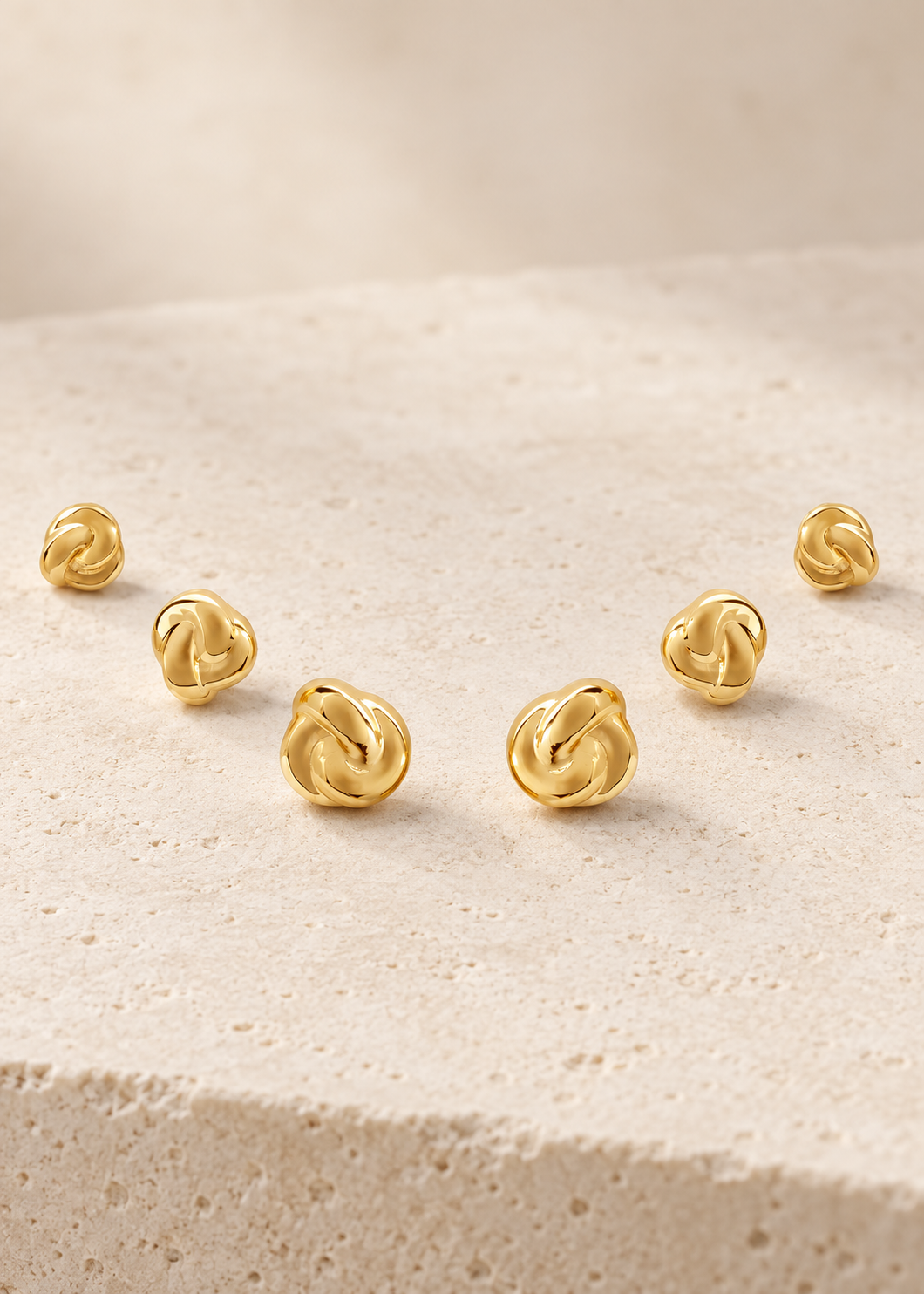 Cascade Knot Stud Trio — Gold