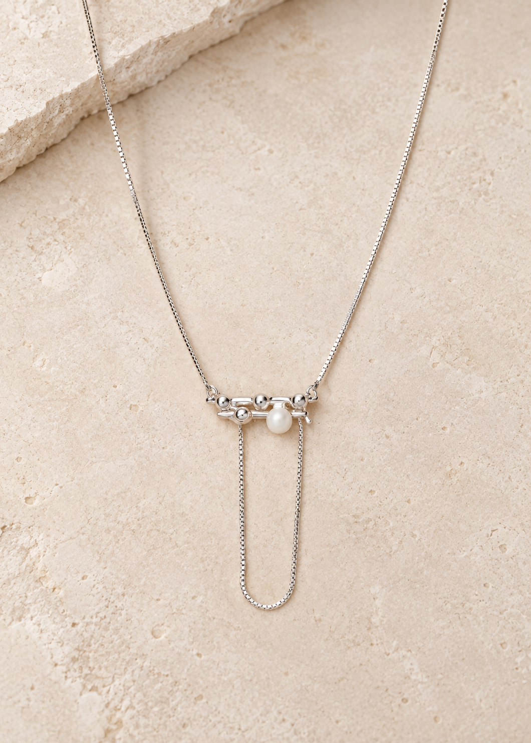Counterpoint Drop Necklace — Silver