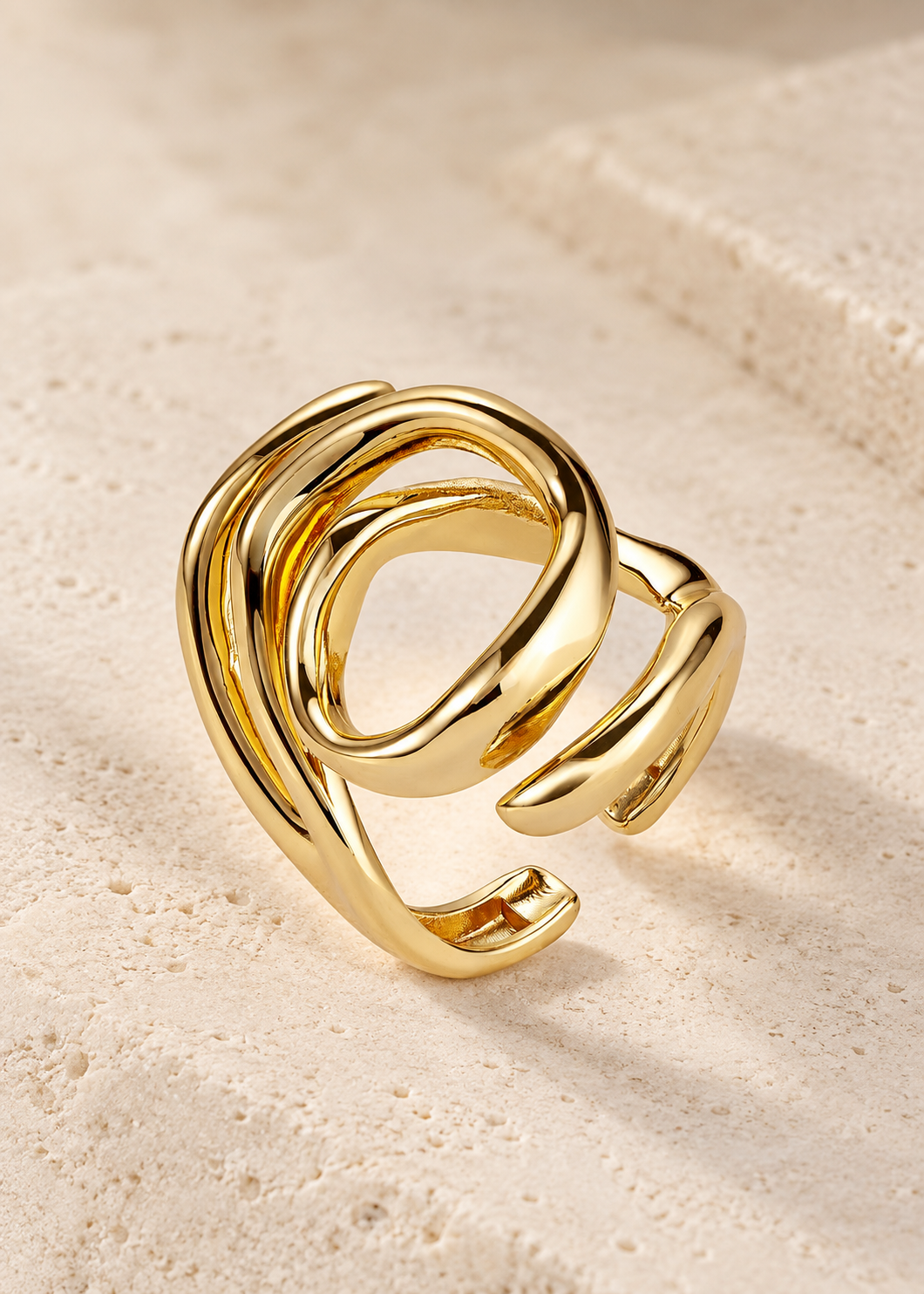 Halo Open Sculpt Ring — Gold