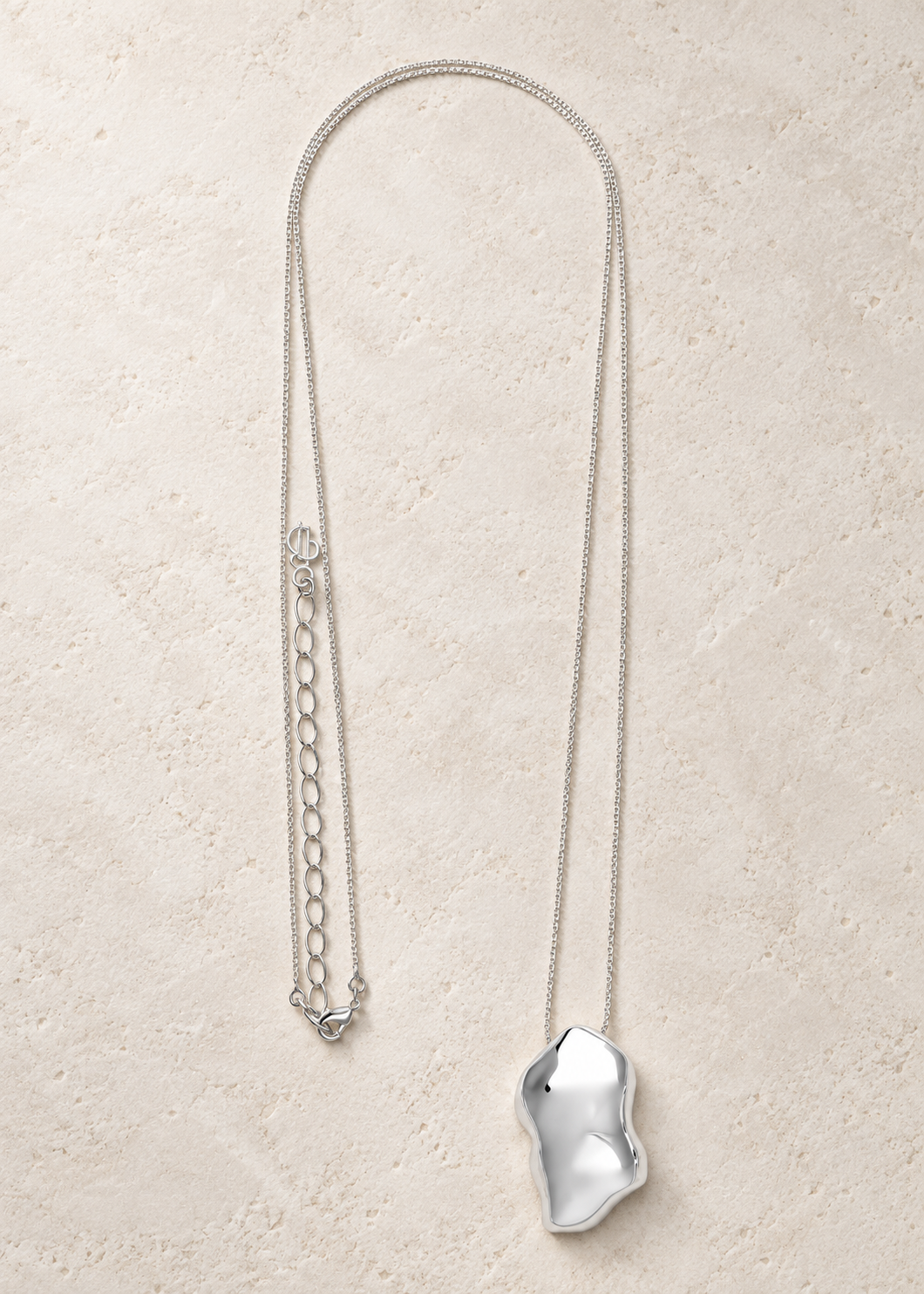 Long Form Pendant Necklace — Silver