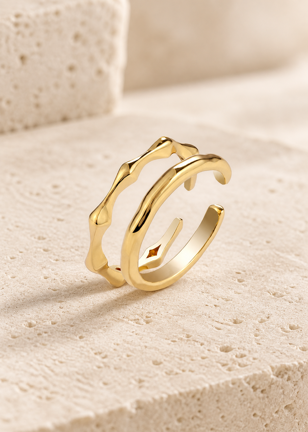 Starlight Double Band Ring — Gold