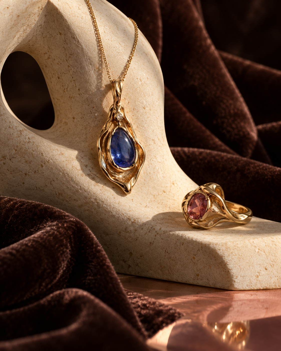 Ceylonese Gems sculptural jewelry editorial